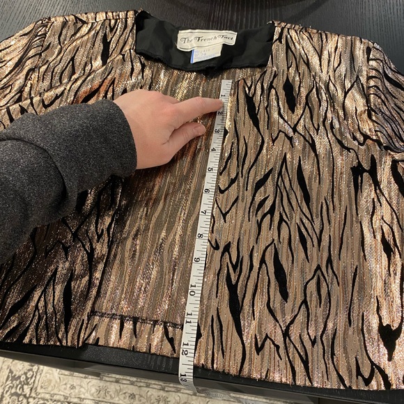 VINTAGE Metallic Gold Copper Silver Cropped Jacket Size Small - Picture 8 of 10